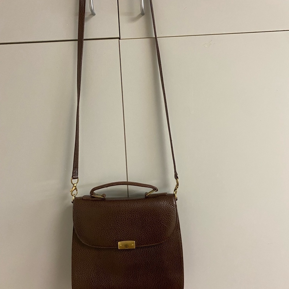 MARK CROSS 1845 New York cross body VINTAGE Leather handbag with gold accents. - Picture 4 of 16